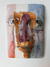 Colorful abstract ceramic wall mask, handmade modernist style 3D art gift, handmade wall mask