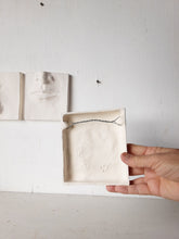 White wall art triptych, handmade ceramic classic sculpture of face in three parts, hear no see no speak no evil