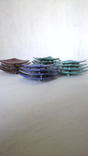 Blue plates in a modern Asian style, set of four square serving dishes for sweets or condiments