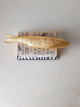 Gold fish sculpture, ceramic stunned mullet with gold leaf finish, fishing gift for him