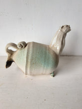 Puma cat sculpture, ceramic Amlash style sculptural vessel, Persian decor