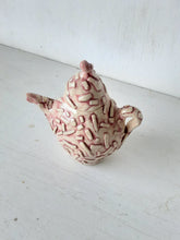 Mini pink and white teapot for soy sauce or vinegar, ceramic water dropper for water color painting