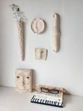 White wall hanging sculpture, with crazed and crackle glazes, modern ceramic art