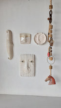 White wall hanging sculpture, with crazed and crackle glazes, modern ceramic art