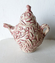 Mini pink and white teapot for soy sauce or vinegar, ceramic water dropper for water color painting