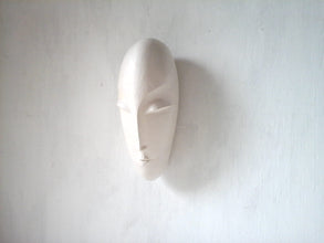 White ceramic head Modernist art, 3d Brancusi style sculpture, zen decor and minimalist art gift for her