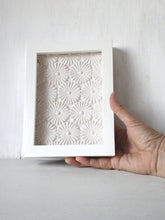 Ceramic wall art with embossed daisy flower texture, minimalist decor for housewarming gift