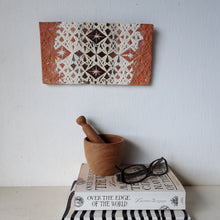 Rectangular terracotta plaque with embossed crystal pattern, Moroccan style small wall sculpture