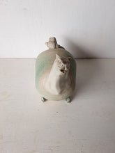 Puma cat sculpture, ceramic Amlash style sculptural vessel, Persian decor