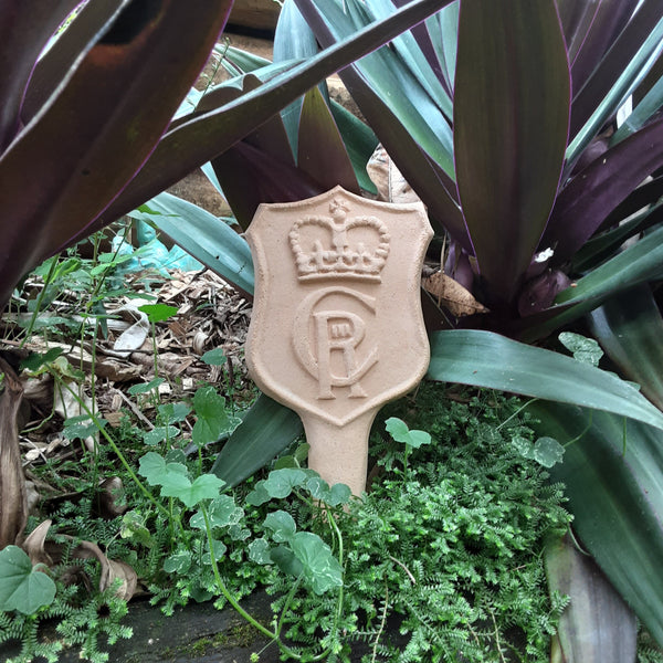 King Charles memorial plant marker, terracotta ornament for garden, housewarming gift for royalist