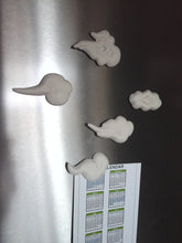 White cloud fridge magnets, set of 5 Chinese clouds, minimalist Asian decor