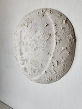 White ceramic moon sculpture for nursery wall, new baby bedroom art gift