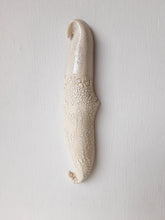 White wall hanging sculpture, with crazed and crackle glazes, modern ceramic art